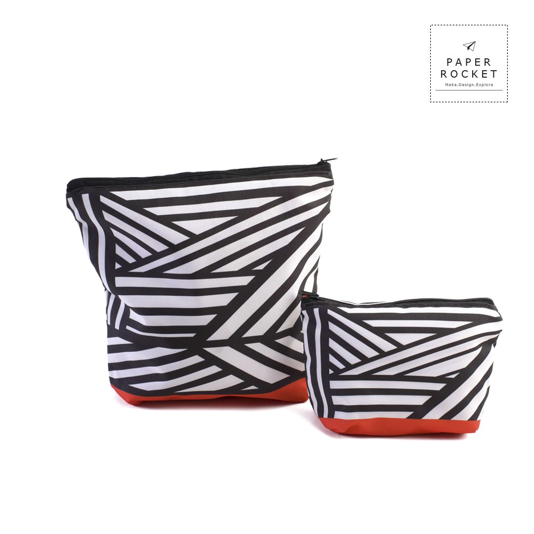 Stripes Print Vanity Pouch